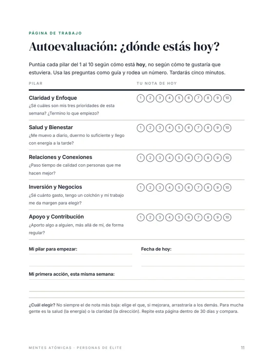 Página de autoevaluación del e-book